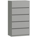 HOMCOM Chest of Drawers, 5-Drawer Storage Cabinets, Modern Dresser, Storage Drawer Unit for Bedroom