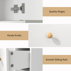 HOMCOM 178 cm Narrow Tall Bathroom Cabinet - White