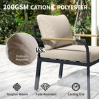 Outsunny 7 Seater Garden Furniture Set, Metal Garden Sofa Set with Cushions, Outdoor Furniture Conversation Sets, Khaki