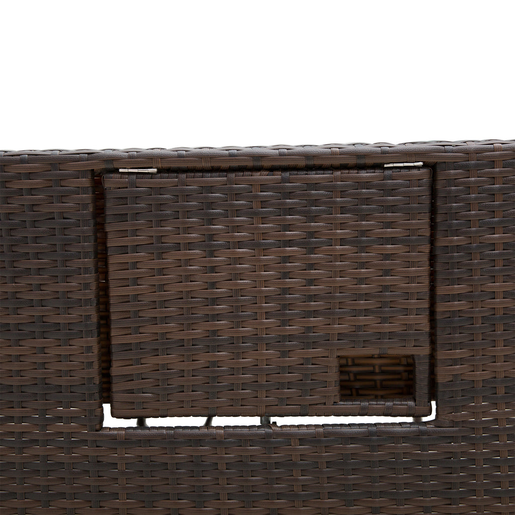Outsunny Rattan Sun Lounger 2 Seater Day Bed with Cushions, Brown