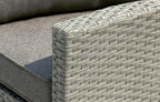 Stockholm Rattan Grey 4 Seater Garden Chaise Lounge & Armchair Set