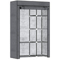 Fabric Wardrobe w/ Shelves Hanging Rail Foldable Wardrobe Dark Grey