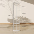 RGB LED Floor Lamp with Shelves, 5-Tier Dimmable Standing Lamp with Adjustable Brightness and Remote Control, Modern Corner Display Shelf Unit for Living Room Bedroom Office, White
