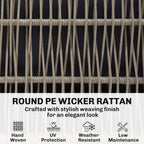 Outsunny 4 Piece Rattan Garden Furniture Set with Loveseat, Armchairs, Wood Table, Wicker Patio Conversation Set, Grey