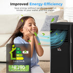 8000 BTU 4-In-1 Portable Air Conditioner Unit Cooling Dehumidifying Ventilating  for Room up to 27m², with Fan, Remote, 24H Timer, Window Mount Kit, R290, A Energy Efficiency