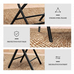 Outsunny 3 Pieces Outdoor Bistro Set, Glass Top Outdoor Table and 2 Folding Chairs with Protecting Feet, Black