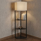 Corner Floor Lamp with Shelves and Lights, Modern Dimmable Standing Lamp with 3000K/4000K/6000K Colour Temperature
