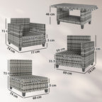 Outsunny Six-Piece Modular Rattan Sofa Set - Light Grey
