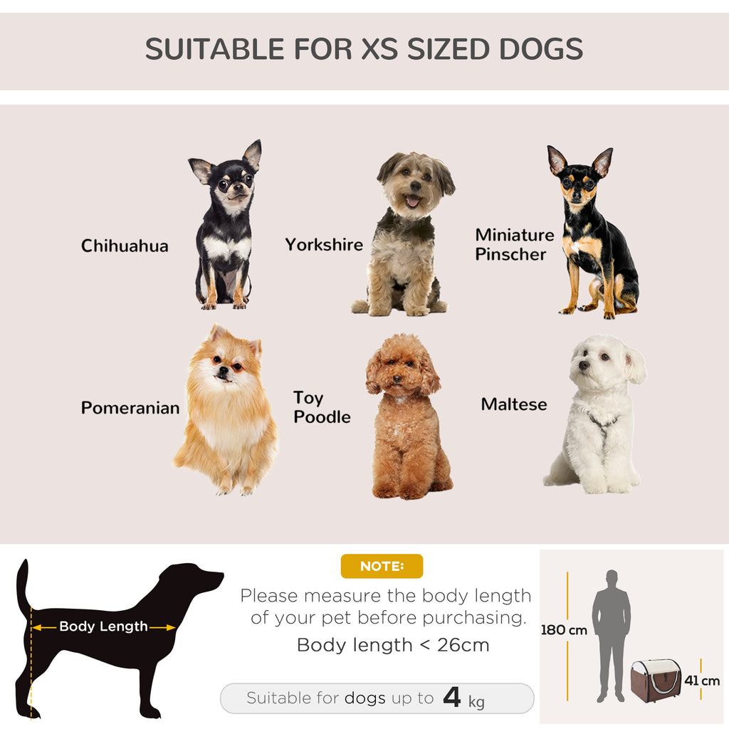 Pawhut Folding Fabric Soft Pet Crate, 46Lx36Wx41H cm - Brown