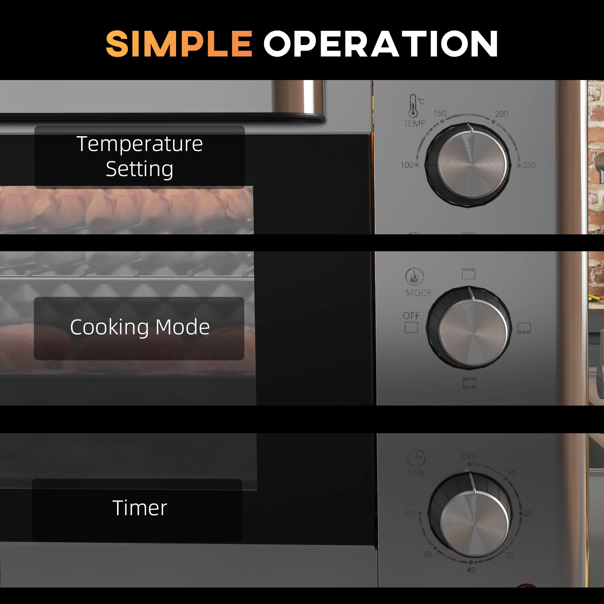 30L 60-230? Mini Electric Oven, with Accessories - Silver Tone