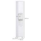 HOMCOM Tall Bathroom Storage Cabinet with Three-position Adjustable Shelves For Neutral Style, Hallway White
