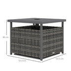 Outsunny Outdoor Rattan Wicker Coffee Table w/ Umbrella Hole Suitable for Garden Garden