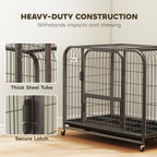 PawHut Heavy Duty Dog Crate,93 x 58 x 76 cm, Large Dog Cage for Small to Medium Breeds