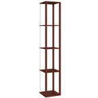 RGB LED Floor Lamp with Shelves, Modern Dimmable Standing Lamp with Remote Control, Adjustable Brightness & Speed for Living Room, Bedroom, Office, Brown