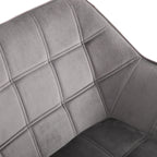 HOMCOM Accent Chair, Velvet Upholstered Vanity Tub Chair with Flared Armrests, Slanted Back, Solid Wood Legs, Comfy Padding Armchair, Home Bedroom Furniture Seating, Set of 2, Grey