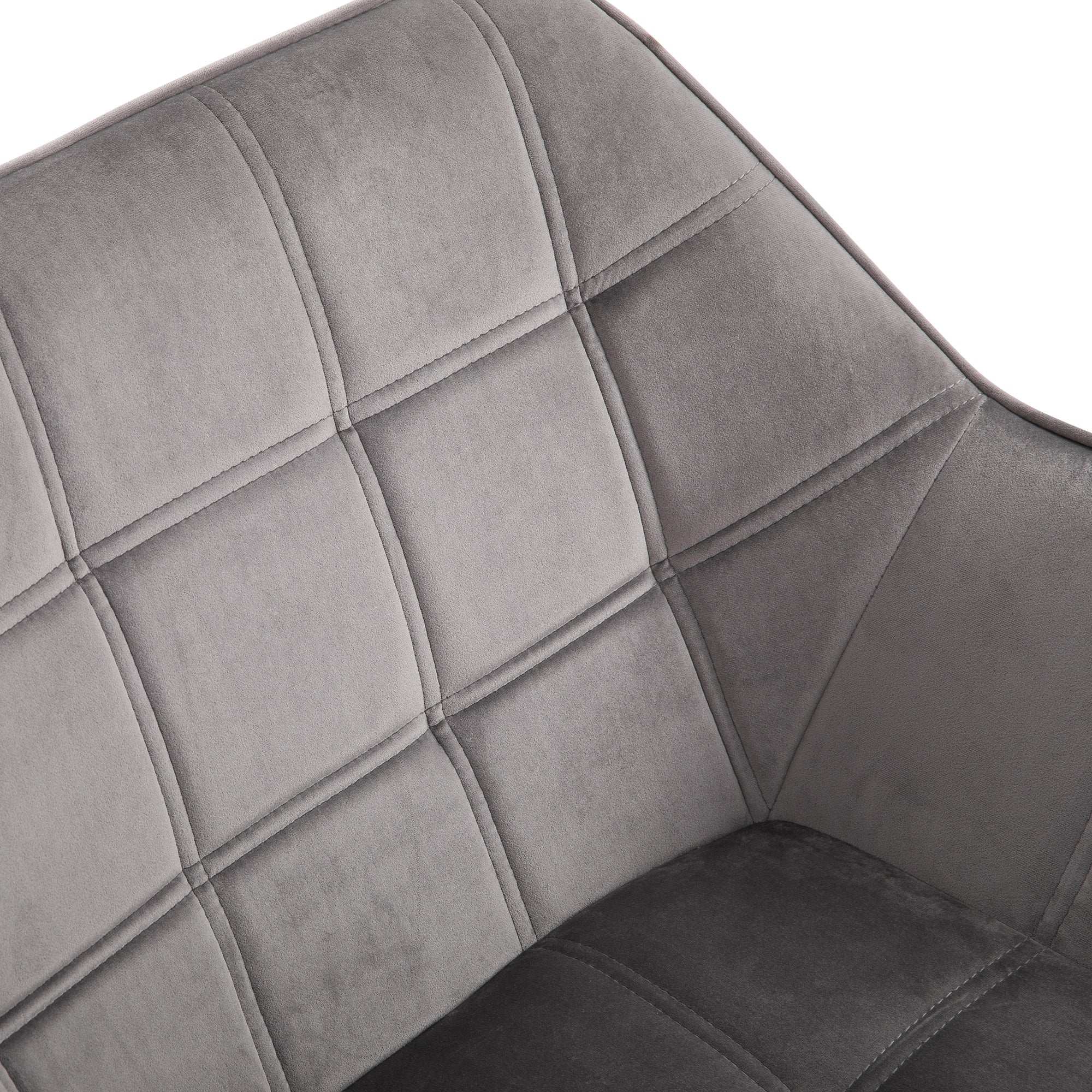 HOMCOM Accent Chair, Velvet Upholstered Vanity Tub Chair with Flared Armrests, Slanted Back, Solid Wood Legs, Comfy Padding Armchair, Home Bedroom Furniture Seating, Set of 2, Grey