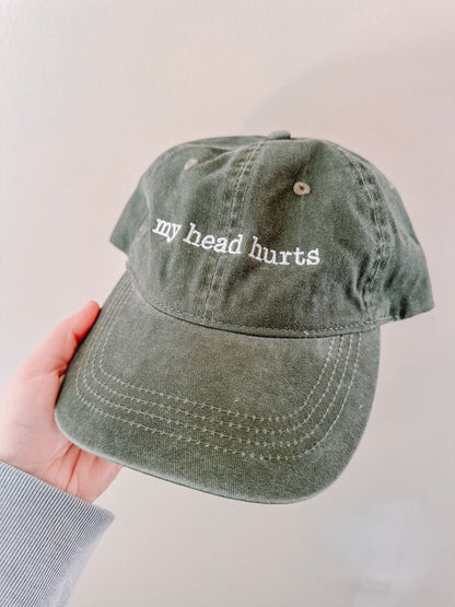 My Head Hurts embroidered baseball cap