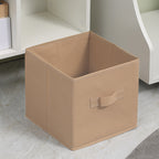 HOMCOM Freestanding 4 Cube Unit Cabinet Unit w/ 3 Fabric Drawers Handles Home Office Storage Shelves
