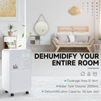 12L/Day Dehumidifier for Home, Laundry Room, Bedroom, Basement, Electric Moisture Air De-Humidifier with 4 Modes, Continuous Drainage, 24H Timer, Digital Humidity Display