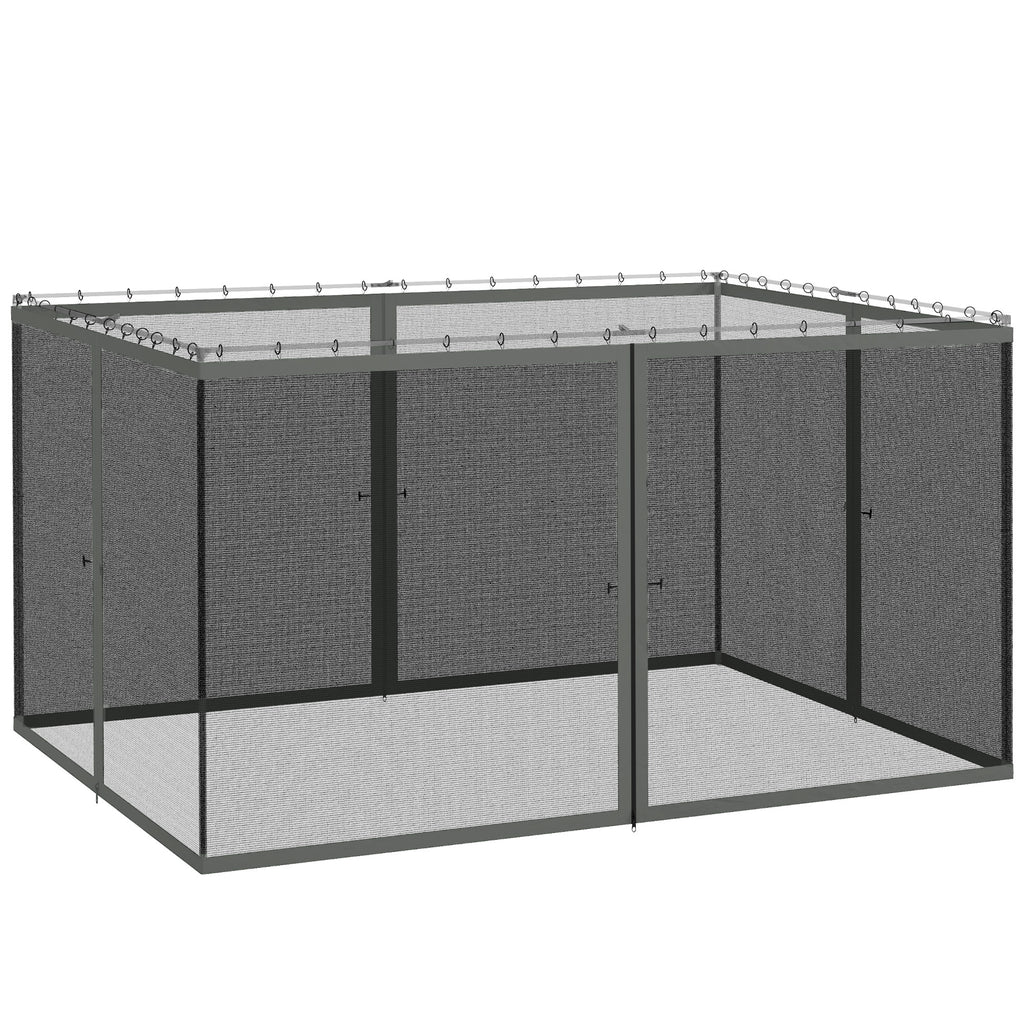 Outsunny 352 x 207cm Universal Replacement Mesh Sidewall Netting for Patio Gazebos and Canopy Tents, (Sidewall Only) Dark Grey