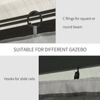 Outsunny Set of Four 3 x 3m Gazebo Replacement Walls - Light Grey