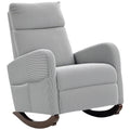 HOMCOM Corduroy Rocking Armchair - Grey