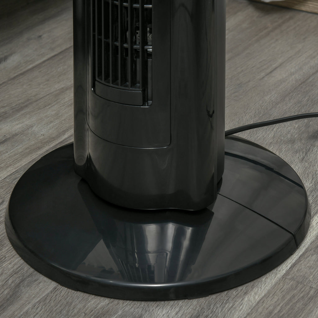 Anion Tower Fan for Bedroom, 42 inch, 6 m/s Powerful Velocity, Standing Floor Fan with 60° Oscillating, 3 Modes, 3 Speeds, 8 Hour Timer, LED Display, Remote Control, Black