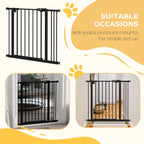 PawHut Adjustable Safety Gate w/ One Extensions, Four Adjustable Screws, Black