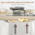 1.7L 3000W Fast Boil Kettle & 4 Slice Toaster Set, Kettle and Toaster Set with 7 Browning Controls, Crumb Tray, White