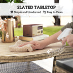 Outsunny Five-Piece Rattan Garden Set, with Two-Tier Table - Grey