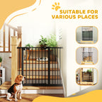PawHut Adjustable Safety Gate w/ One Extensions, Four Adjustable Screws, Black
