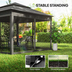 Outsunny 3 x 3(m) Pop Up Gazebo, Double-roof Garden Tent with Netting and Carry Bag, Party Event Shelter, Black