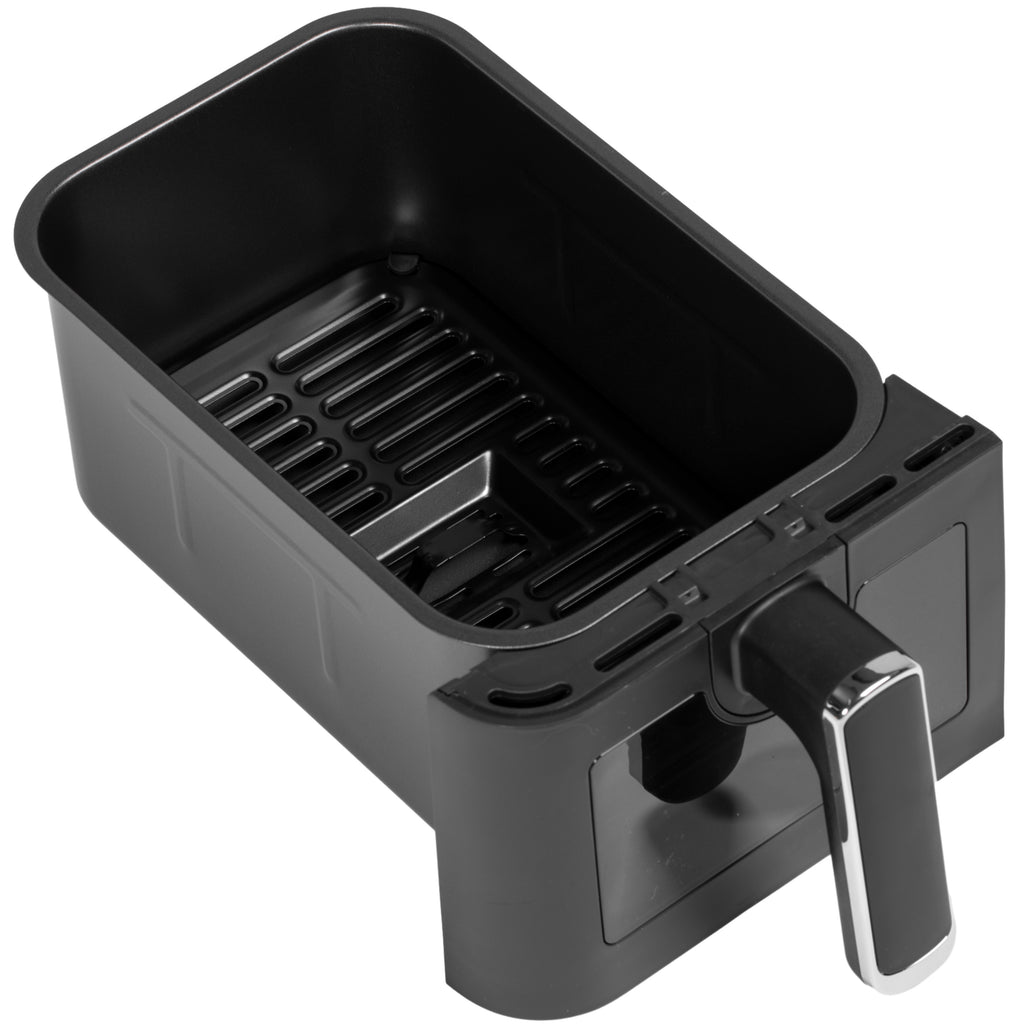 8L Dual Basket Air Fryer, 80-200? Air Fryer Oven with 2 Baskets and Sync Function - Black/Silver