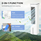 Evaporative Air Cooler, 5L Water Tank Oscillating Ice Cooling Fan with 3 Modes, 3 Speeds, Remote Control, Timer, and Oscillation, White