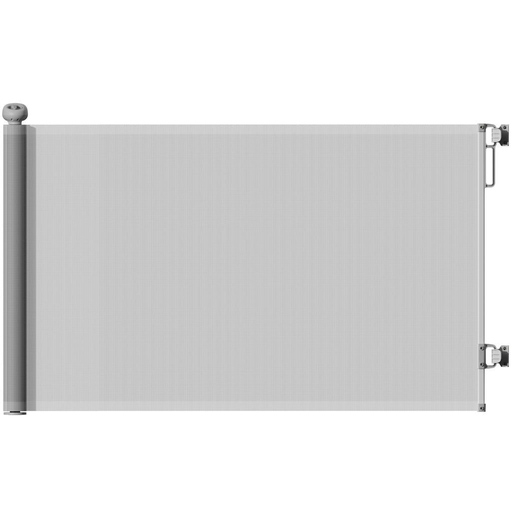PawHut Retractable Stair Gate Extends Up to 140 cm Wide, Dog Gate for Doorways, Stairways, Hallways, Grey
