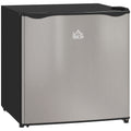 46 Litre Table Top Mini Fridge, Small Fridge with Ice Box, Reversible Door, Adjustable Temperature and Legs for Bedrooms, Home Office, Silver Tone