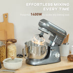 1300W Kitchen Stand Mixer, with Accessories - Silver