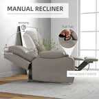 HOMCOM Recliner Chair, Microfibre Reclining Chair with Adjustable Leg Rest, Cup Holders, Recliner Armchair for Home Living Room, Brown