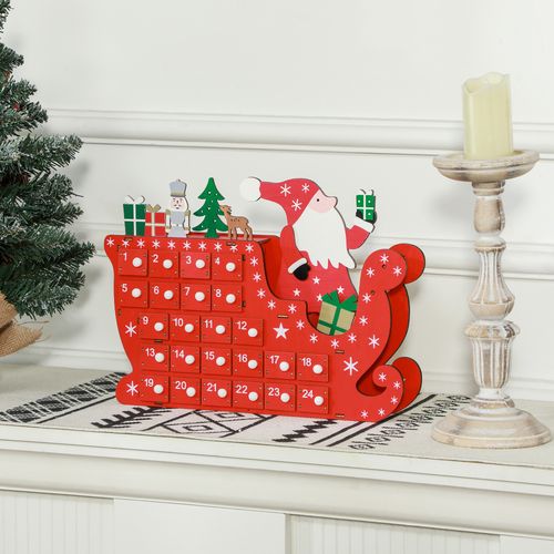 Homcom Advent Calendar, Christmas Countdown Calendar with 24 Drawers