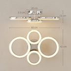 4-Ring LED Ceiling Light, Flush Mount Ceiling Light with 3 Colour Temperatures, Silver Tone