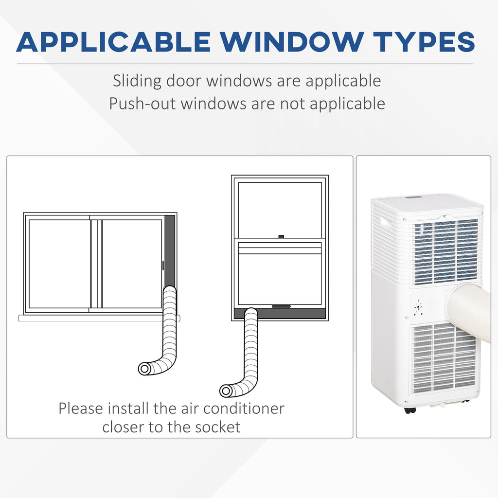 9000 BTU Portable Air Conditioner for Cooling Dehumidifier Fan, Air Conditioning Unit, with Remote, 24H Timer, Window Mount Kit, R290, A Energy Efficiency
