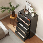 HOMCOM Chest of Drawers, 5-Drawer Storage Cabinets, Modern Dresser, Storage Drawer Unit for Bedroom