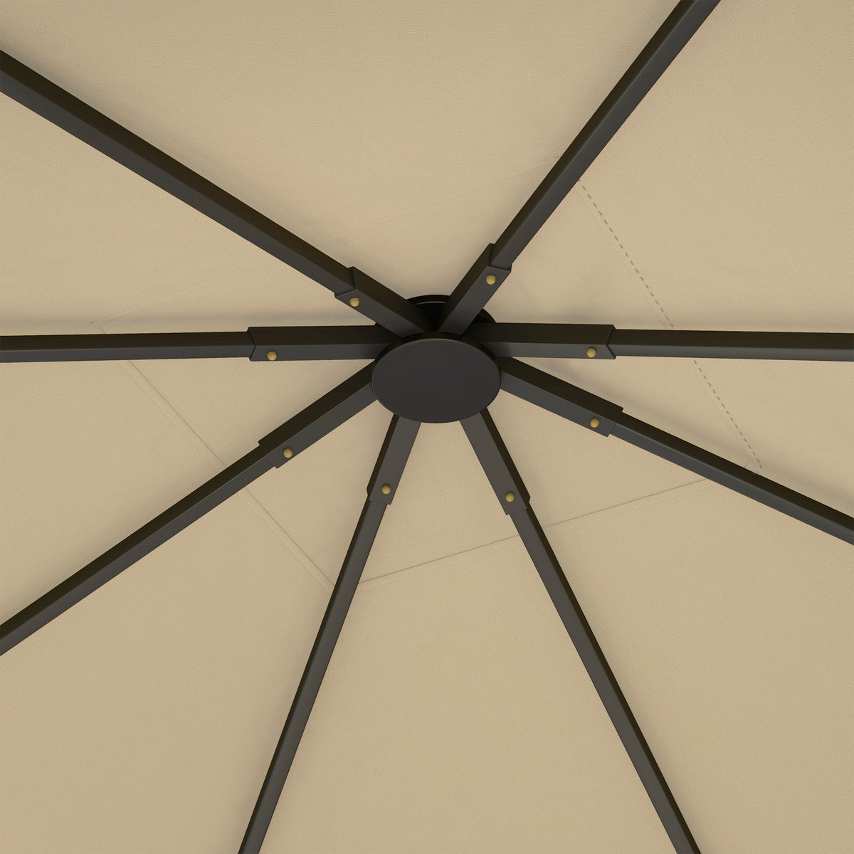 Outsunny 3 x 3(m) Gazebo Canopy Replacement Cover, Garden Gazebo Roof Replacement with Drain Holes, Water Resistant PVC Coating, 370g/?, UPF30+, TOP COVER ONLY, Beige