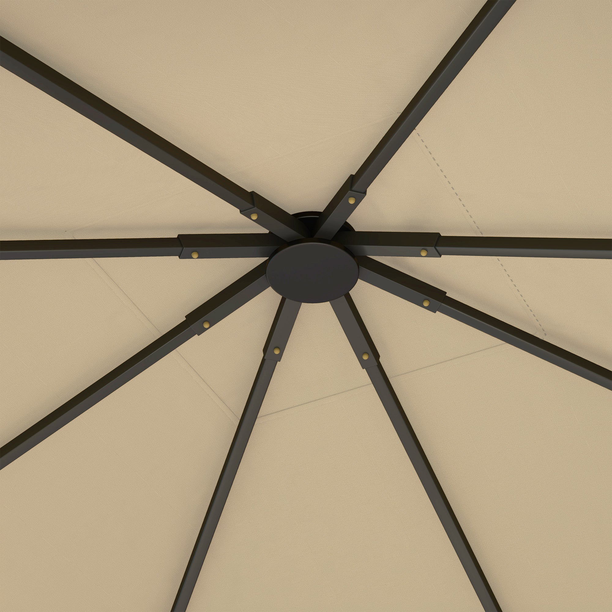 Outsunny 3 x 3(m) Gazebo Canopy Replacement Cover, Garden Gazebo Roof Replacement with Drain Holes, Water Resistant PVC Coating, 370g/?, UPF30+, TOP COVER ONLY, Beige