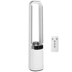 Bladeless Tower Fan, 36dB Standing Cooling Fan with Oscillating, LED Lights, 3 Speeds, 12H Timer, Remote Control