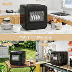 6L Five-Mode Tabletop Dishwasher - Black