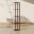 RGB LED Floor Lamp with Shelves, Modern Dimmable Standing Lamp with Remote Control, Adjustable Brightness & Speed for Living Room, Bedroom, Office, Brown