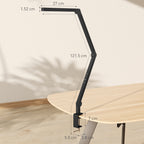 LED Desk Lamp, Dimmable Desk Light with Swing Arm and Clamp, Adjustable Eye-Caring Table Lamp with 2 Colour Modes & 5 Brightness Levels for Study, Drawing, Office, Architect, Task, Black
