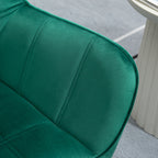 HOMCOM Accent Chair, Velvet Upholstered Vanity Tub Chair with Flared Armrests, Slanted Back, Solid Wood Legs, Comfy Padding Armchair, Home Bedroom Furniture Seating, Set of 2, Green