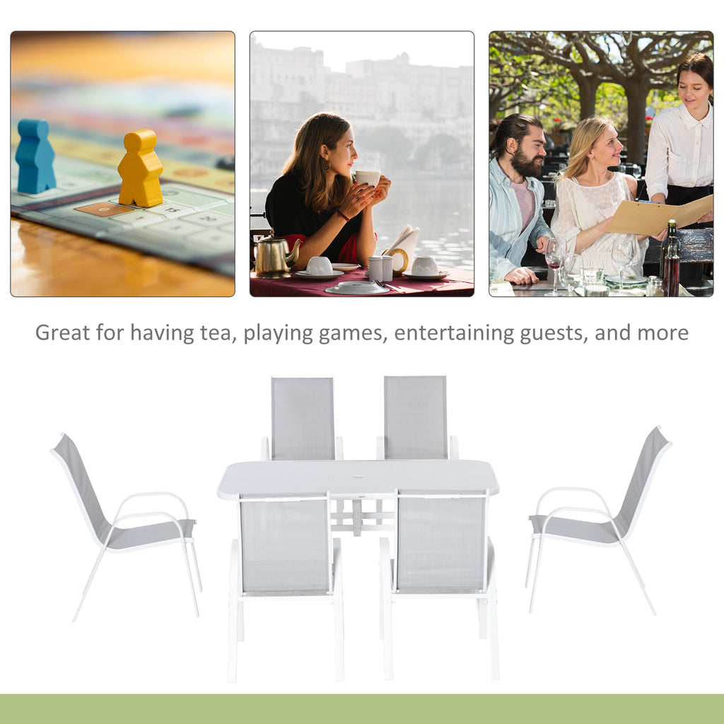 Outsunny Seven-Piece Outdoor Dining Set - Grey